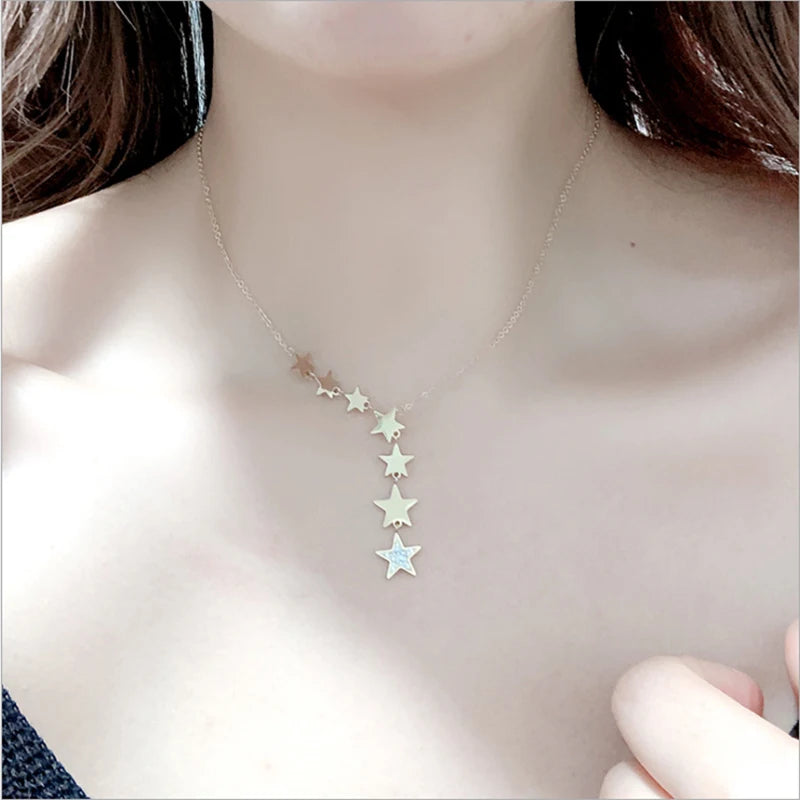 Collier étoiles acier inoxydable Tendance