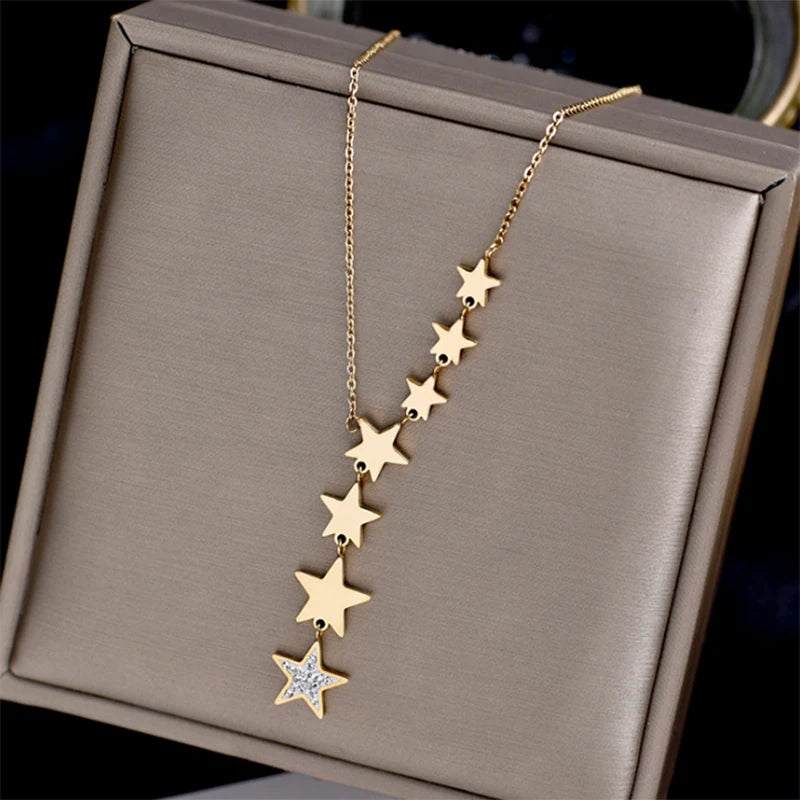 Collier étoiles acier inoxydable Tendance