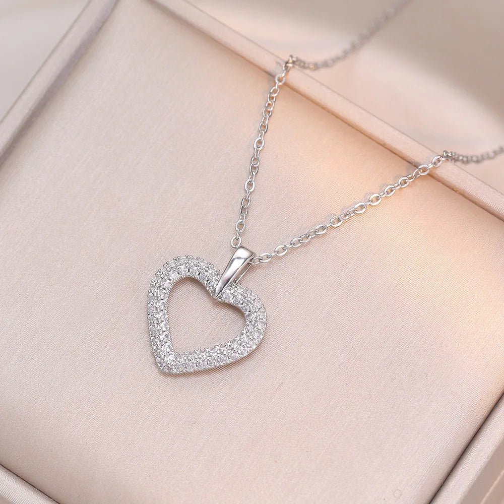 Colliers Pendentif Coeur Acier Inoxydable